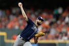 Tampa Bay Rays relief pitcher Nick Anderson delivers a pitch against the Houston Astros during the fifth inning of Game 5 of a baseball American Leagu