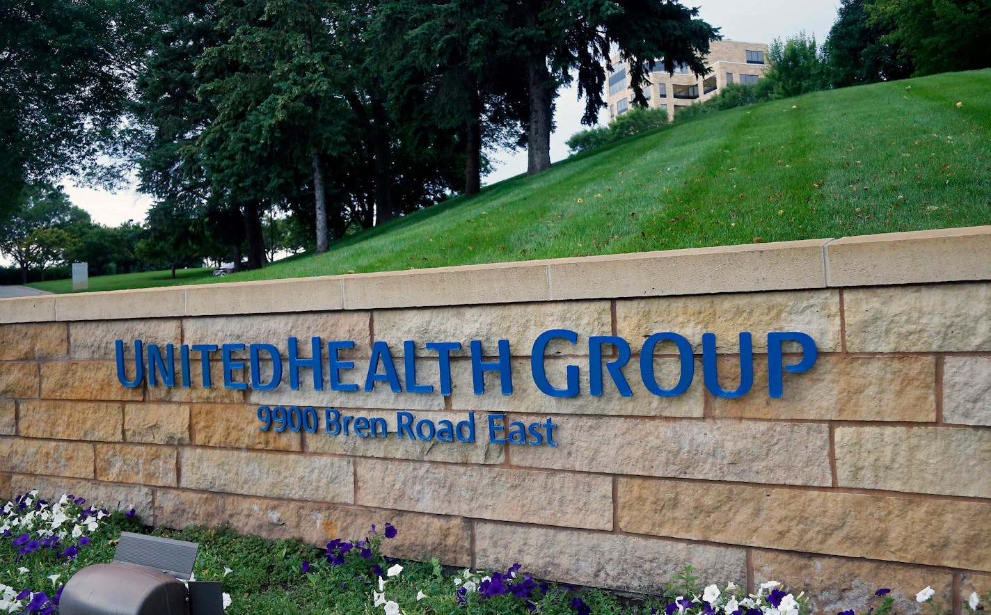 UnitedHealth Group headquarters shown in July 21, 2019 file photo. Minnetonka-based UnitedHealthcare is a division of UnitedHealth Group. (AP Photo/Jim Mone) ORG XMIT: MER7c62ae0f8442491ebac3f2b05e476