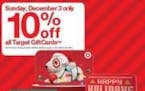 Get 10% off Target gift cards Sunday only. And a tip to save even more