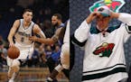Both the Timberwolves and the Wild found good value with their 2014 first-round draft picks, selecting guard Zach LaVine (left) and forward Alex Tuch,