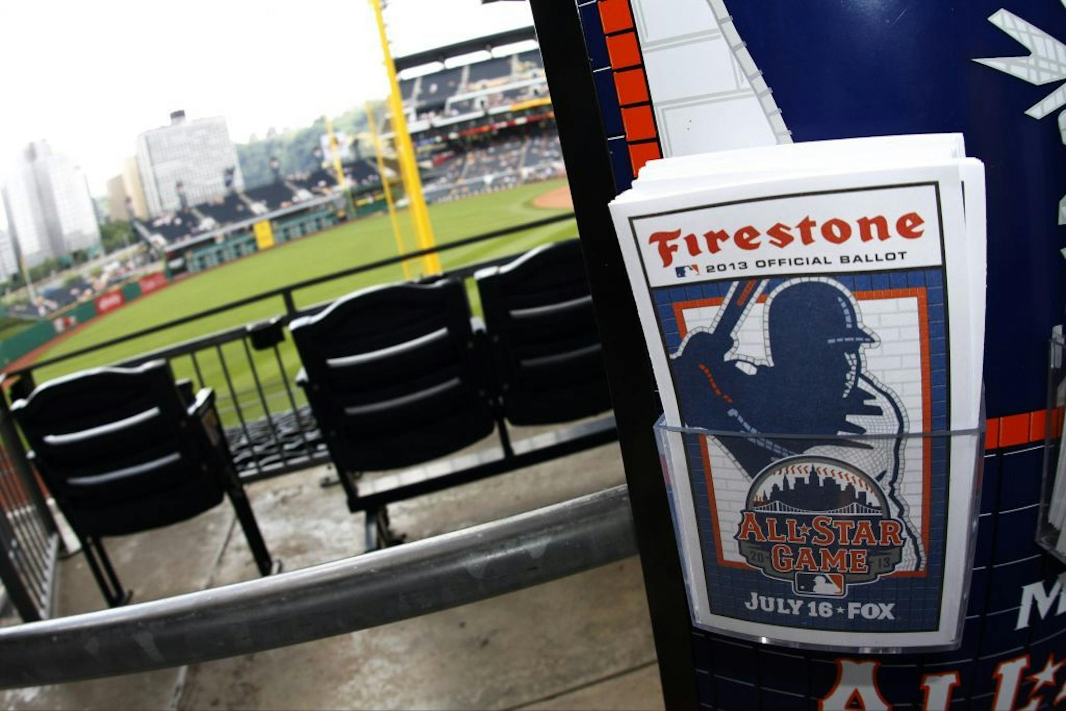A 2013 All-Star ballot is available in a kiosk in the concourse of PNC Park before a baseball game between the Pittsburgh Pirates and Cincinnati Reds in Pittsburgh Sunday, June 2, 2013.
