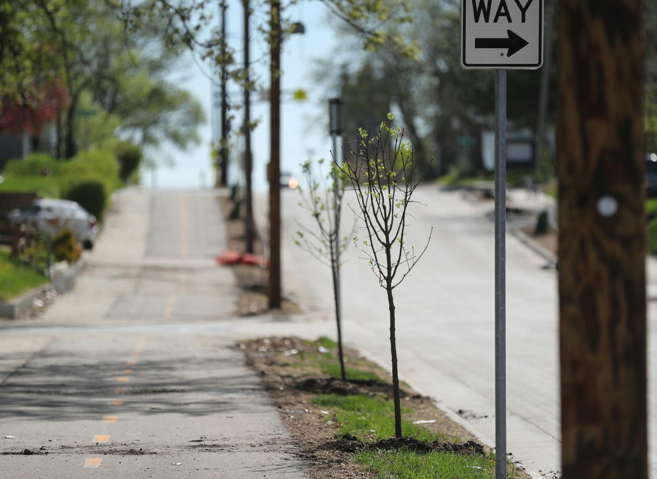 A view down 26th Avenue near Emerson Avenue N., where construction crews have been at work making over the street this summer.