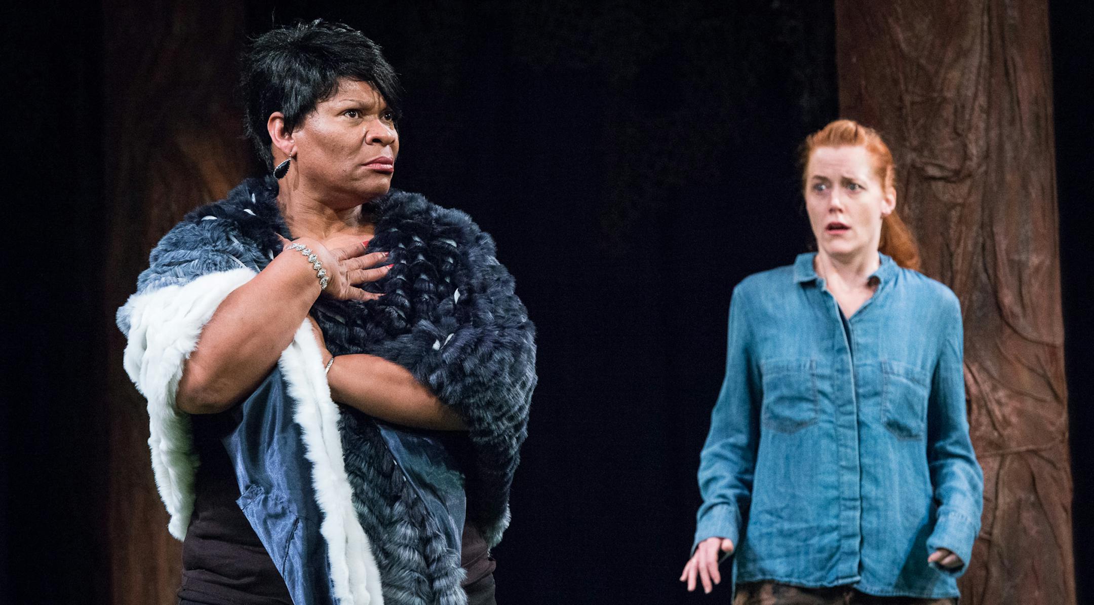 left to right: Jevetta Steele, Sandra Struthers in "Barbecue" at Mixed Blood. Photo by Rich Ryan