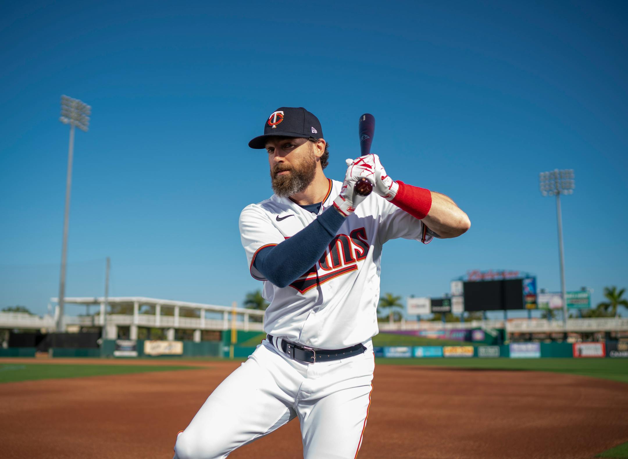 Minnesota Twins right fielder Jake Cave (60) posed for a portrait on Photo Day during Spring Training. ] JEFF WHEELER • jeff.wheeler@startribune.com