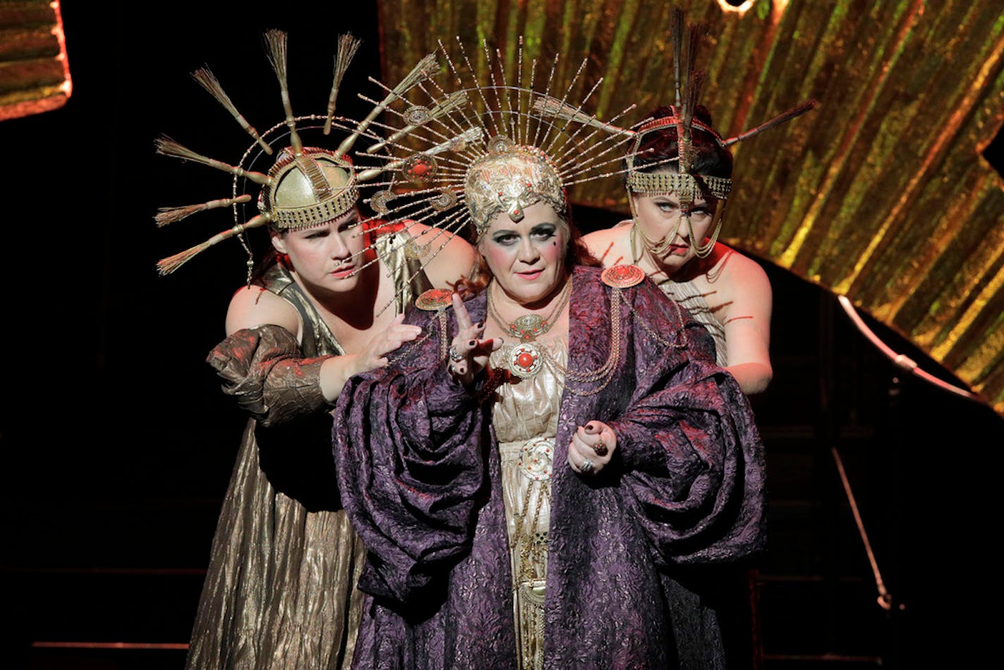 Jill Grove as Klytaemnestra (center) in Minnesota Opera's "Elektra."