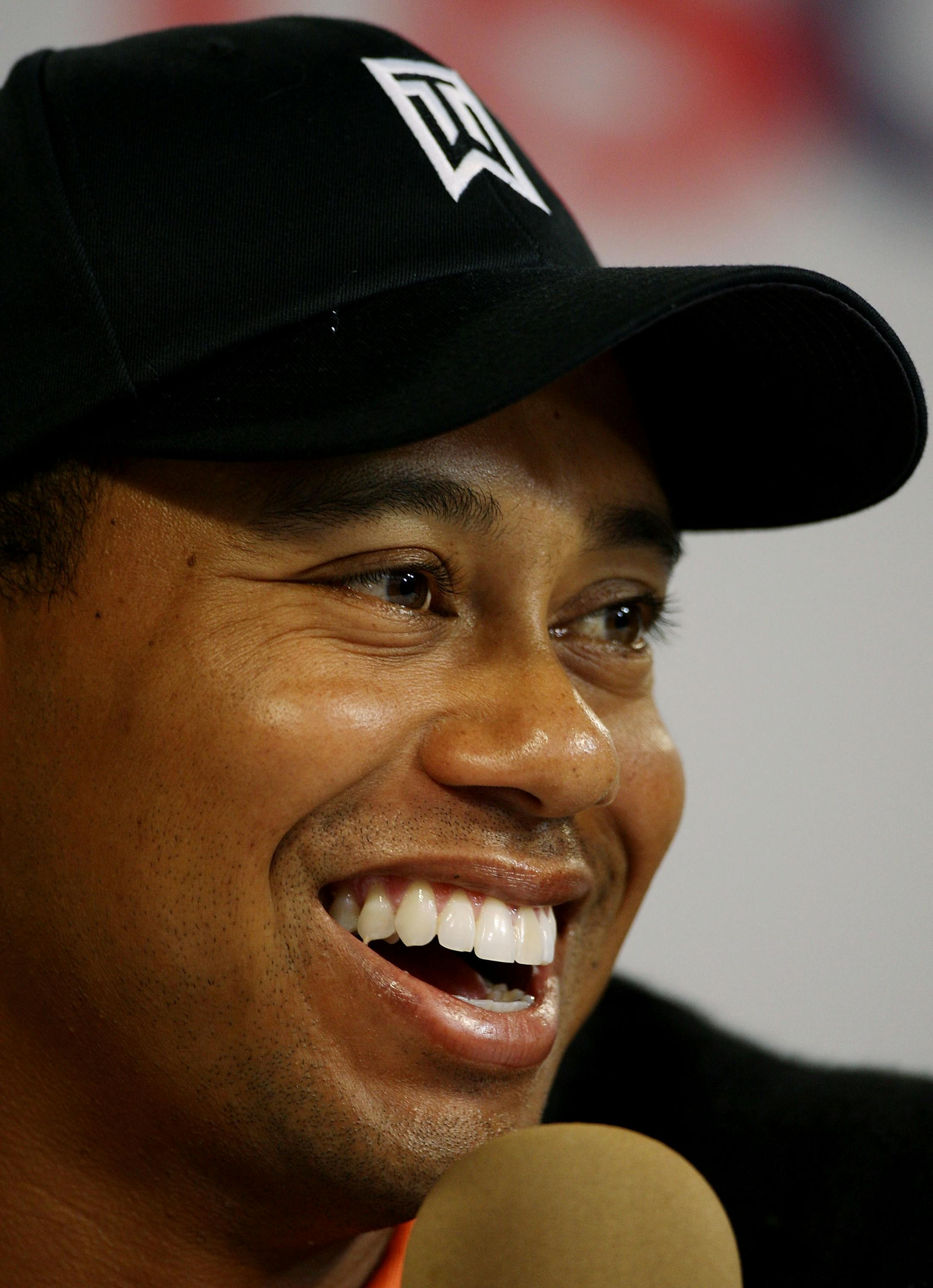 Tiger Woods speaks to the media during the second day of previews to the 108th U.S. Open at the Torrey Pines Golf Course (South Course) on June 10, 2008 in San Diego, California.