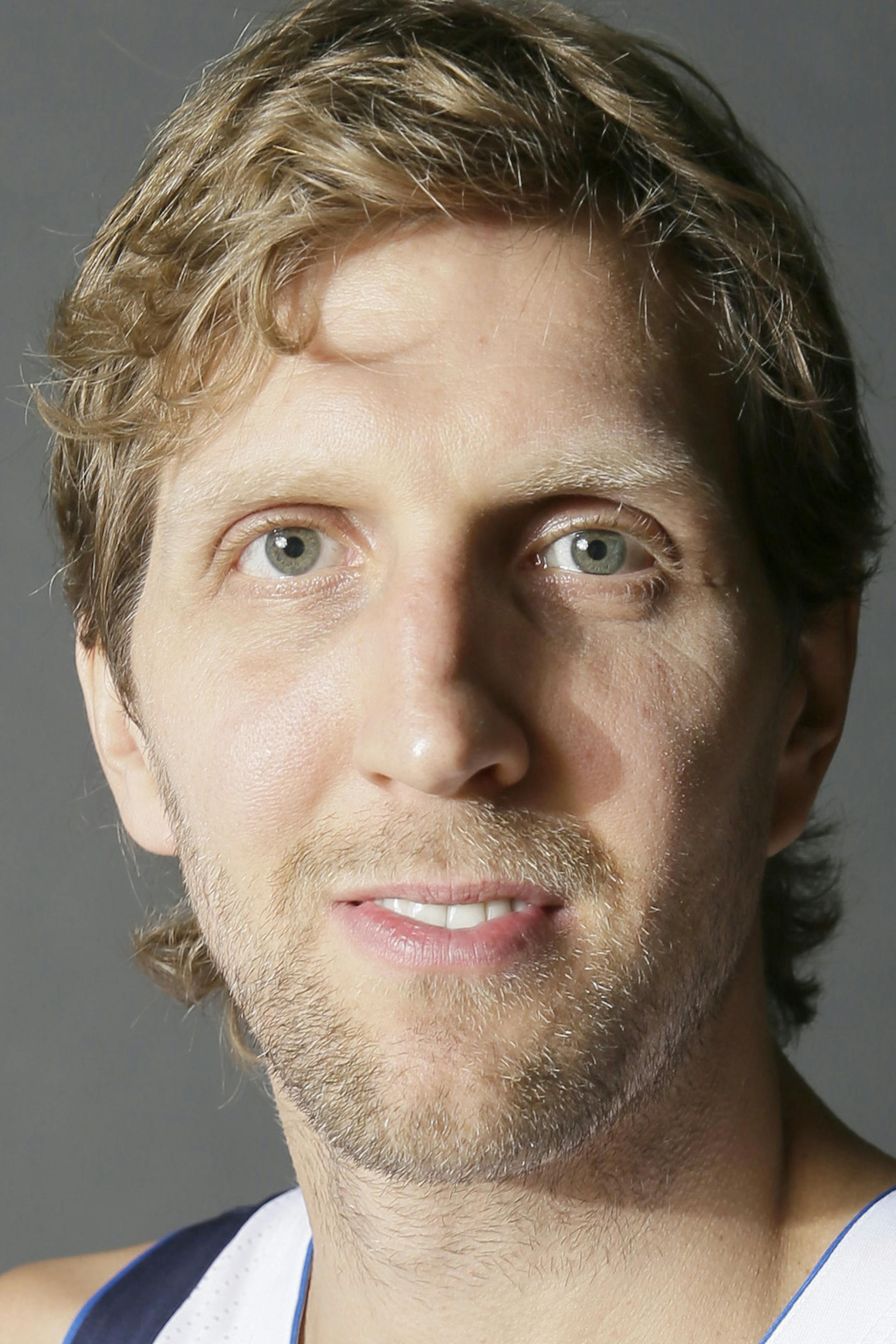 Dallas Mavericks forward Dirk Nowitzki poses for a photo during NBA basketball media day Monday, Sept. 28, 2015, in Dallas. (AP Photo/LM Otero) ORG XMIT: TXMO101