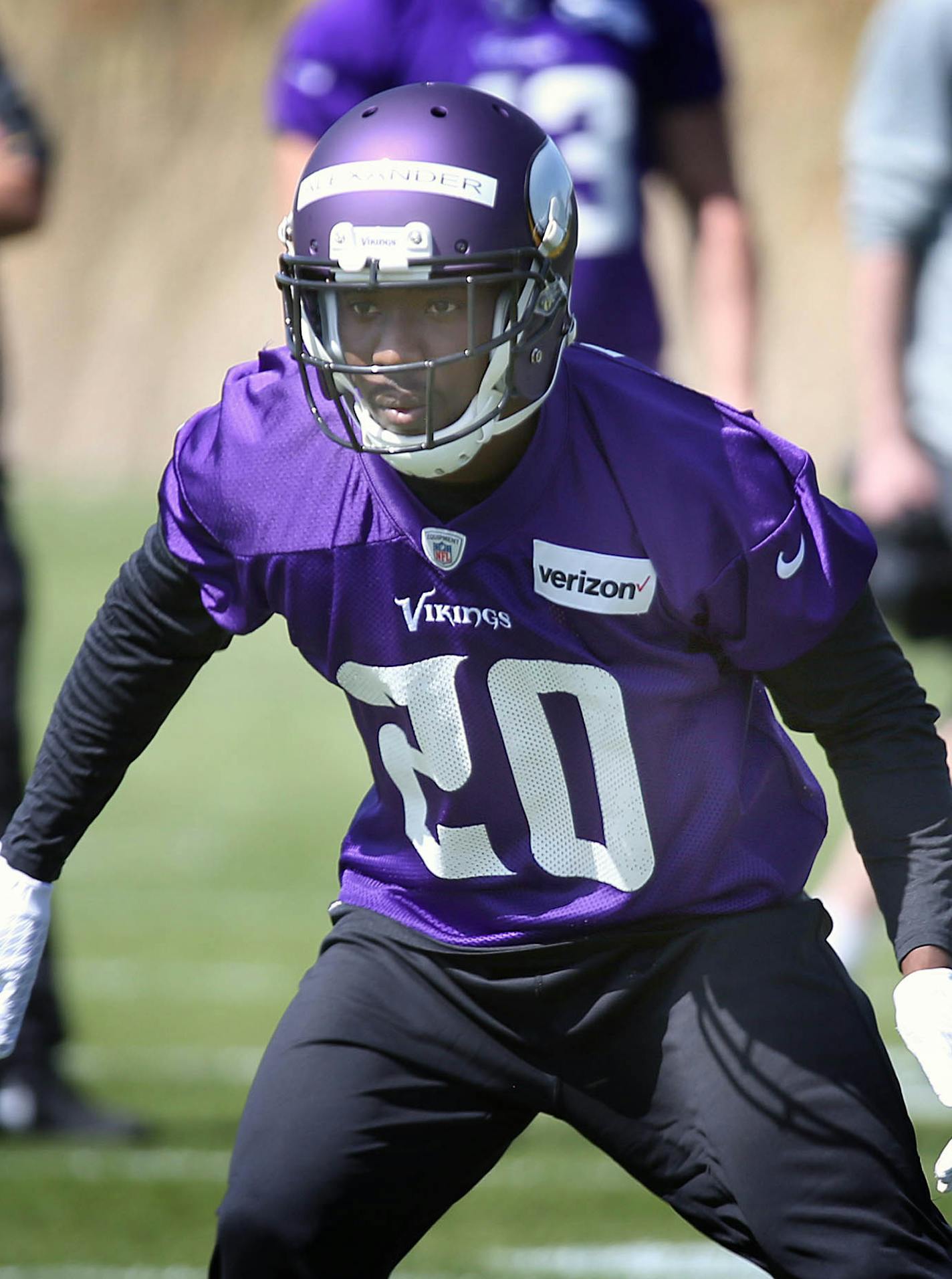 Vikings&#xed; corner back Mackensie Alexander ran coverage drills during the afternoon practice. ] JIM GEHRZ &#xef; james.gehrz@startribune.com / Minneapolis, MN / May 6, 2016 /11:30 AM &#xf1; BACKGROUND INFORMATION Coverage of Vikings rookie mini-camp. Mark Craig and Matt Vensel are covering. Our big Sunday Vikings story will be on cornerback Mackensie Alexander. Matt Vensel will write the story. We don&#xed;t have special access to Alexander, so we&#xed;ll have to get some shots of him working