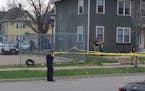 St. Paul police investigate a homicide on the 200 block of Aurora Avenue on Saturday, April 15, 2017. Early reports indicate that one man has been sho