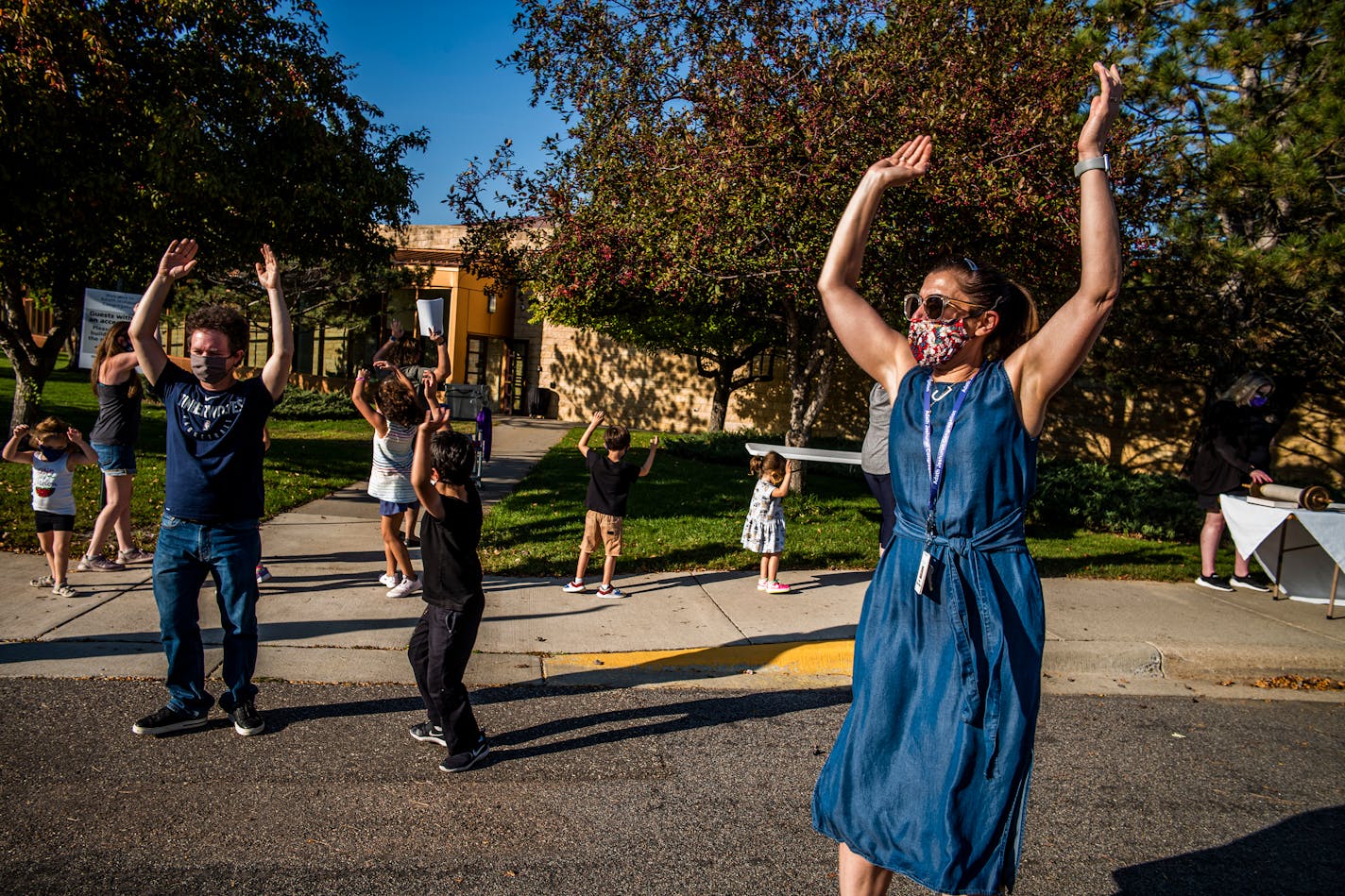 In Minnetonka on September 28, 2021, Hazzan Joanna Dulkin does a little dance in celebration of Simchat Torah .] The Adath Jeshurun congregation is hosting a "Simchat Torah Walk-Through'', an event celebrating the Torah for families with young children, in which the kids unroll a long Torah across the parking lot. Staff will dress up as Biblical figures. It's an example of an outdoor event spawned by the pandemic that is likely to stay. RICHARD TSONG-TAATARII • richard.tsong-taatarii@startribune.com