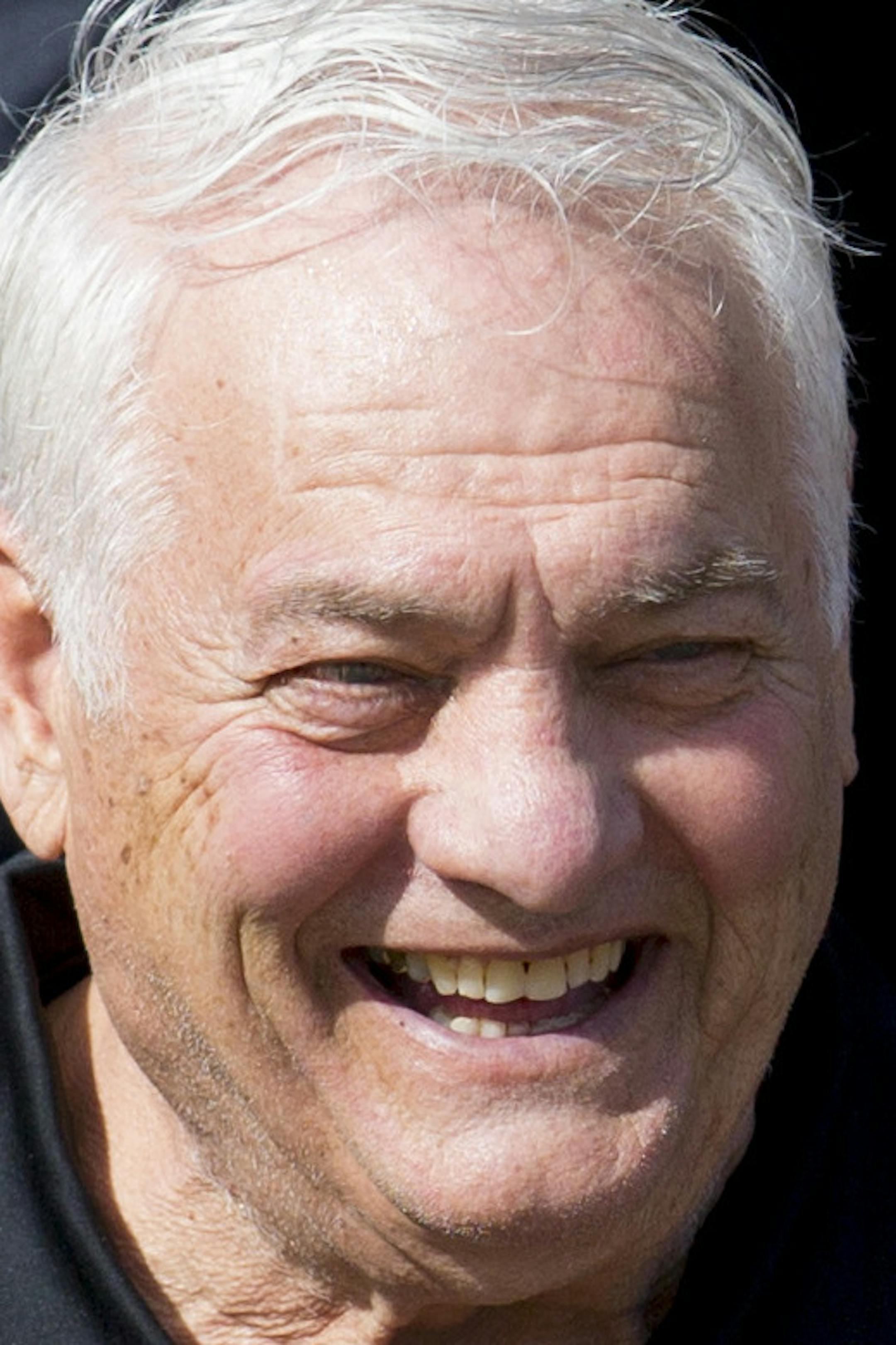 Minnesota Vikings Center Mick Tingelhoff (Center) will be inducted into the NFL Hall of Fame on Saturday and the festivities have already begun. Here, Mick Tingelhoff was in the front row for a group photo with fellow inductees Friday morning. Fellow inductees Will Shields (left) and Ron Wolf (right). ] Brian.Peterson@startribune.com Canton, OH - 8/7/2015