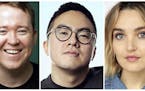 This combination of photos released by NBC shows, from left, Shane Gillis, Bowen Yang and Chloe Fineman who will join the cast of "Saturday Night Live