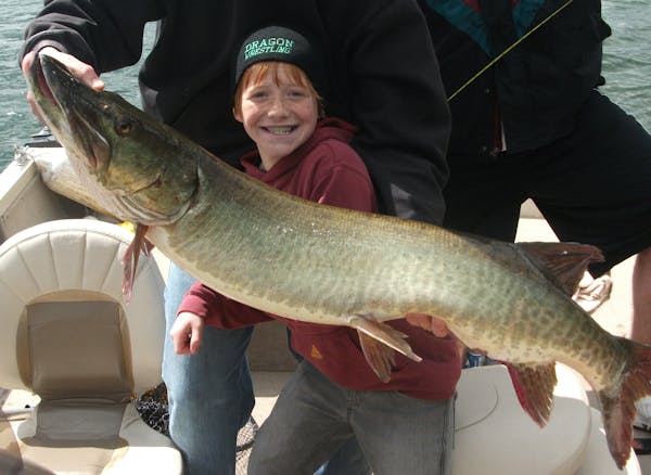 MONSTER MUSKIE Tanner Ziegenhagen, 11, of Darwin, Minn., caught this 48.5 inch, 33-pound muskie on Big Mantrap Lake near Park Rapids.