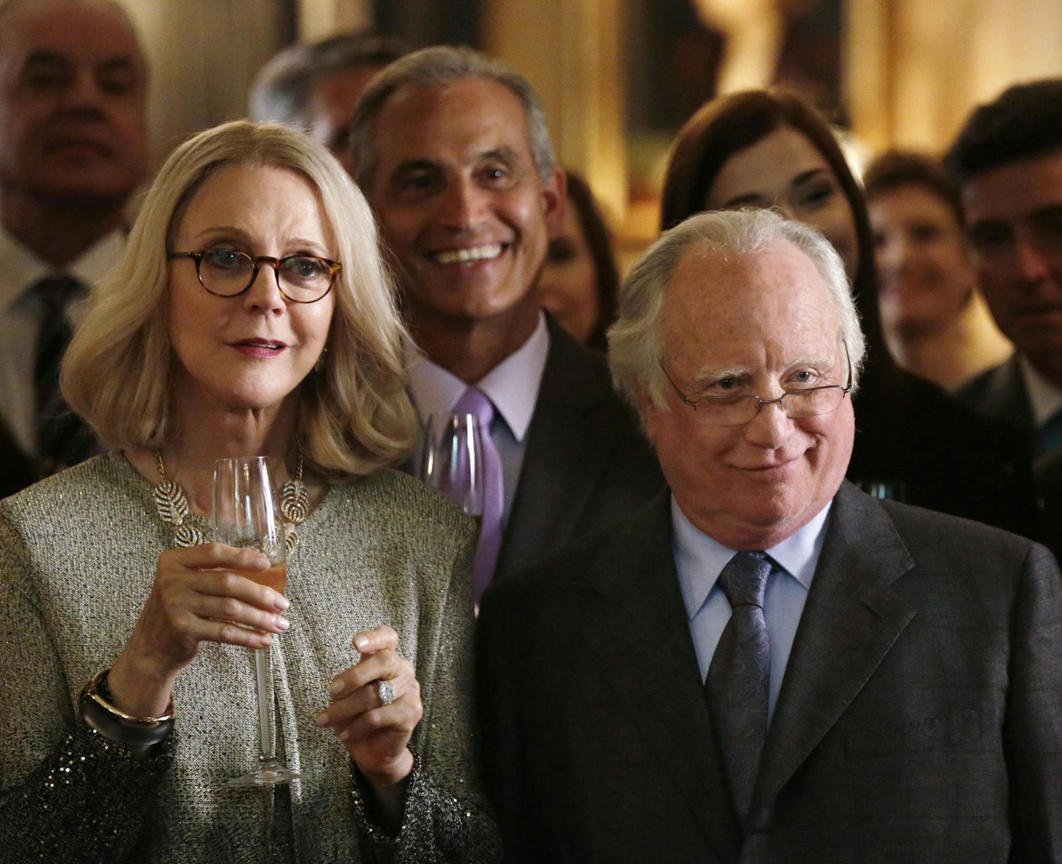 In this image released by ABC, Blythe Danner, left, and Richard Dreyfuss appear in the primetime miniseries ìMadoff,î airing Feb. 3-4 at 8 p.m. ET on the ABC Television Network. (Patrick Harbron/ABC via AP)