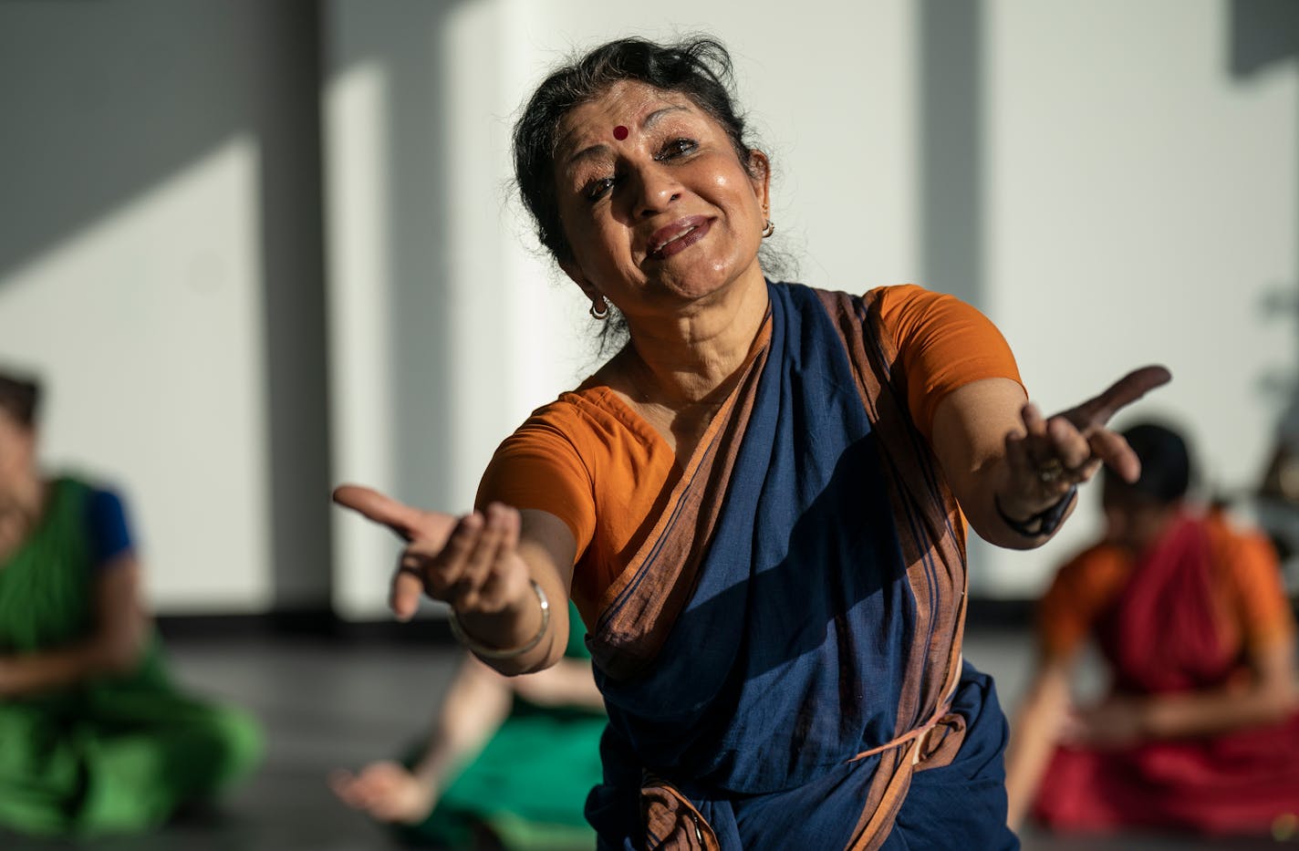 Ranee Ramaswamy practice for their upcoming performance of "Fires of Varanasi" at the Center for Performing Arts inMinneapolis, Minn., on Wednesday, Feb. 16, 2022.