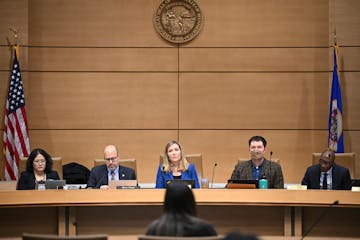 Minnesota Child Protection Task Force members listen as Ariana Guerra, Policy &amp; Advocacy Manager with Foster Advocates, speaks Thursday, Jan. 11, 