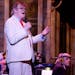 Garrison Keillor performs during the warmup to the live broadcast of "A Prairie Home Companion" at the State Theatre in Minneapolis on Saturday, May 2