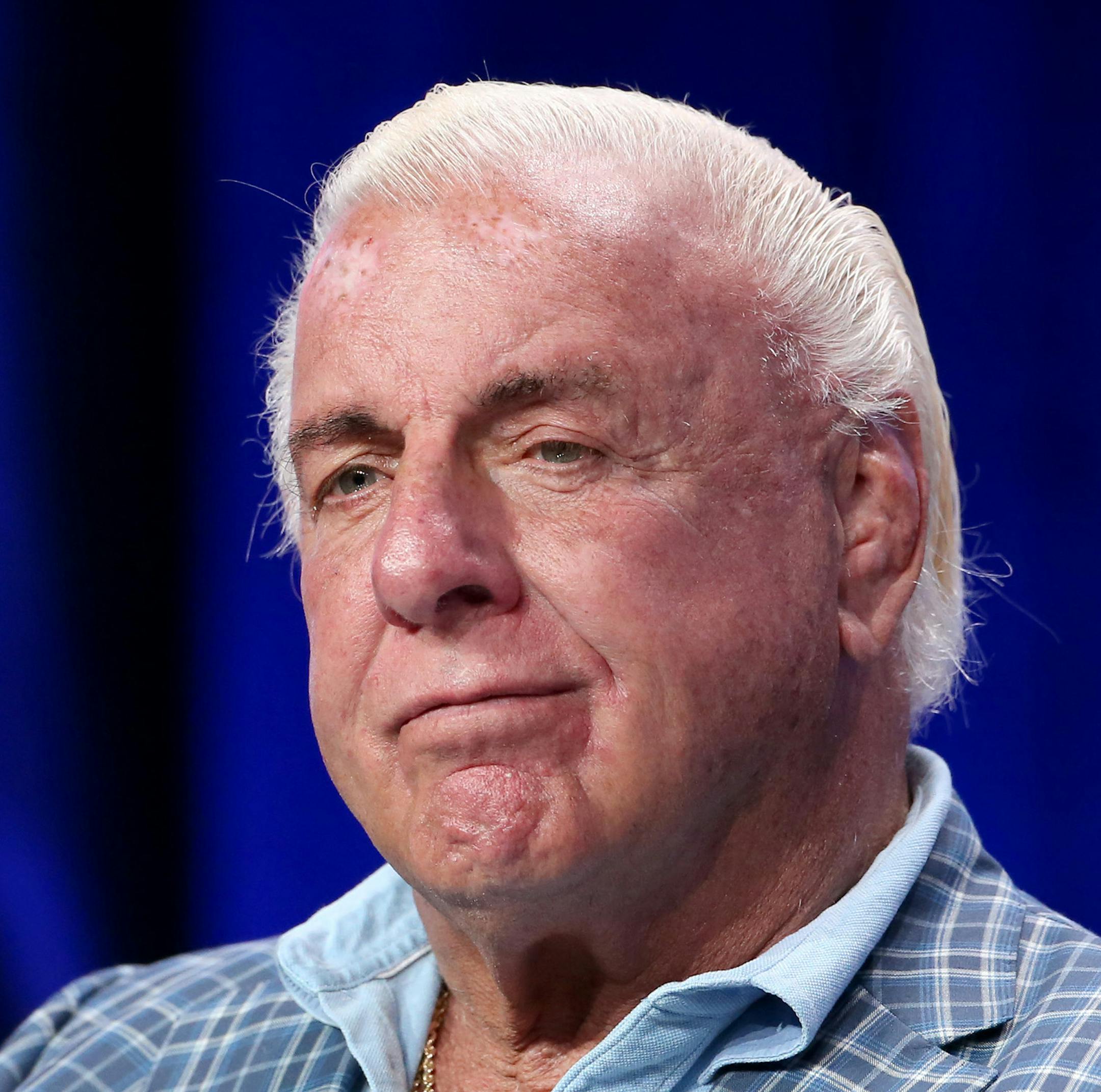 Ric Flair at the ESPN "30 for 30: Nature Boy" TV show panel during the TCA Summer Press Tour on July 26, 2017 in Los Angeles, Calif. (Buchan/Rex Shutterstock/Zuma Press/TNS) ORG XMIT: 1209004