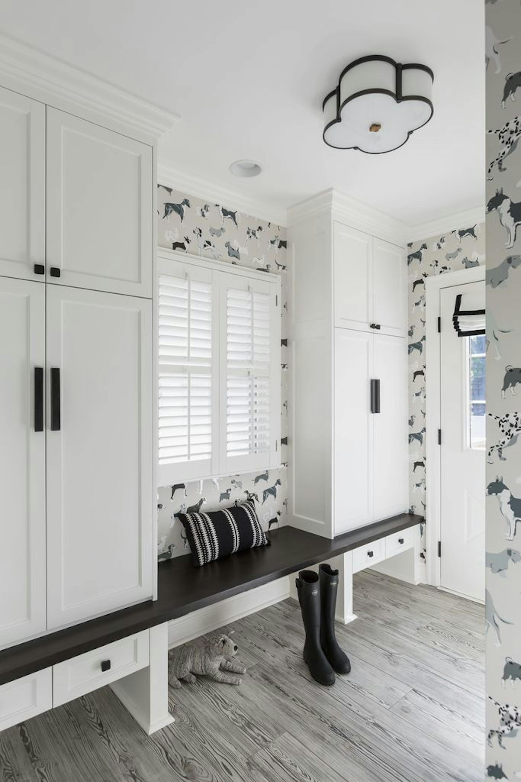 The remodeling project included a new mudroom with storage closets and back entry.