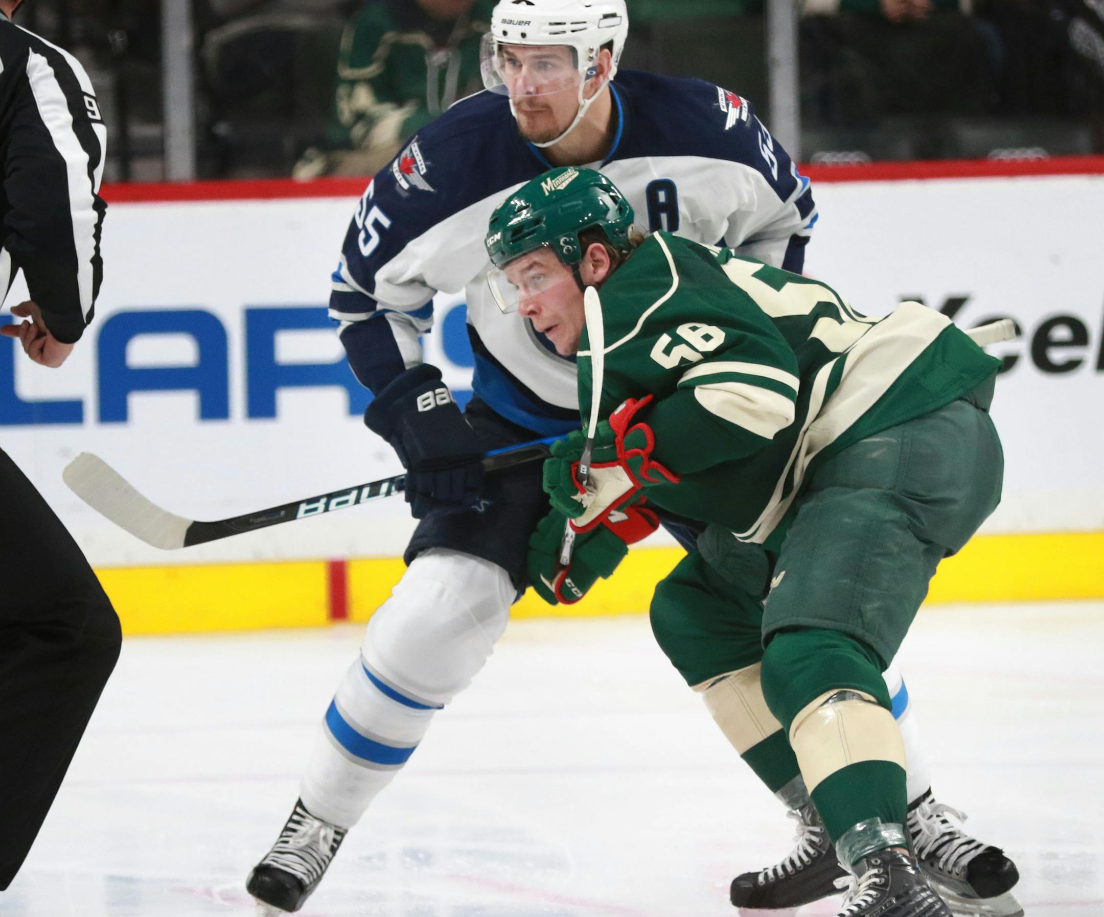 Minnesota Wild center Erik Haula (56) during the second period of the Wild's home opener 4-3 win over the Winnipeg Jets at the Xcel Energy Center Saturday, Oct. 15, 2016, in St. Paul, MN.](DAVID JOLES/STARTRIBUNE)djoles@startribune.comWild season opener vs. Winnipeg at the Xcel Energy Center Saturday, Oct. 15, 2016, in St. Paul, MN.