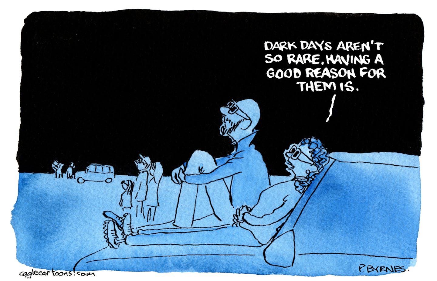 Editorial cartoon: A good reason for darkness