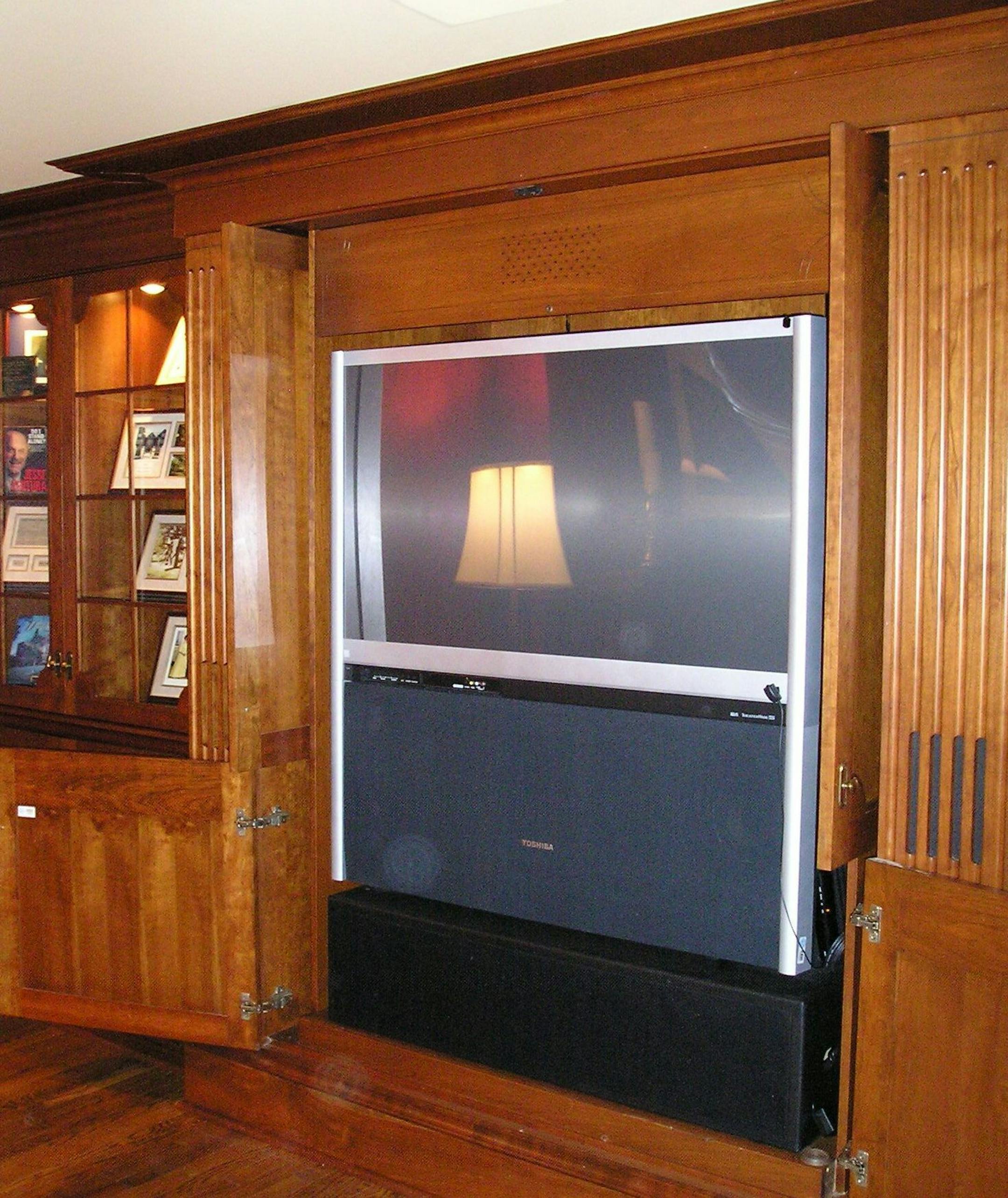 Before, there was a TV cabinet in what is now the beverage center.