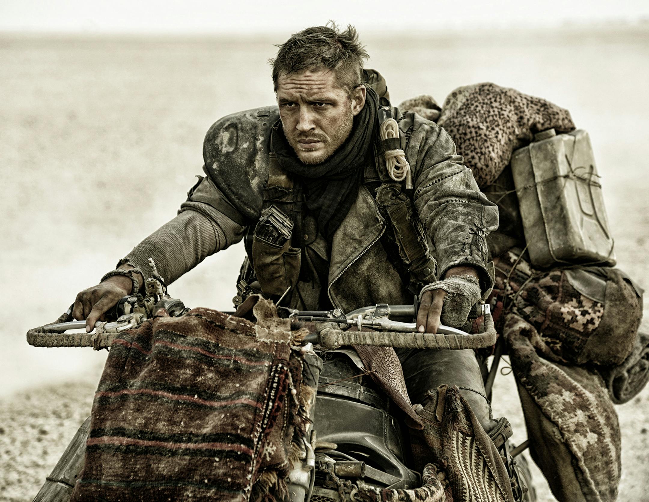 Tom Hardy as Max in a scene from the film "Mad Max: Fury Road." The film releases in the U.S. on May 15, 2015. (AP Photo/Warner Bros. Pictures, Jason Boland) ORG XMIT: NYET293