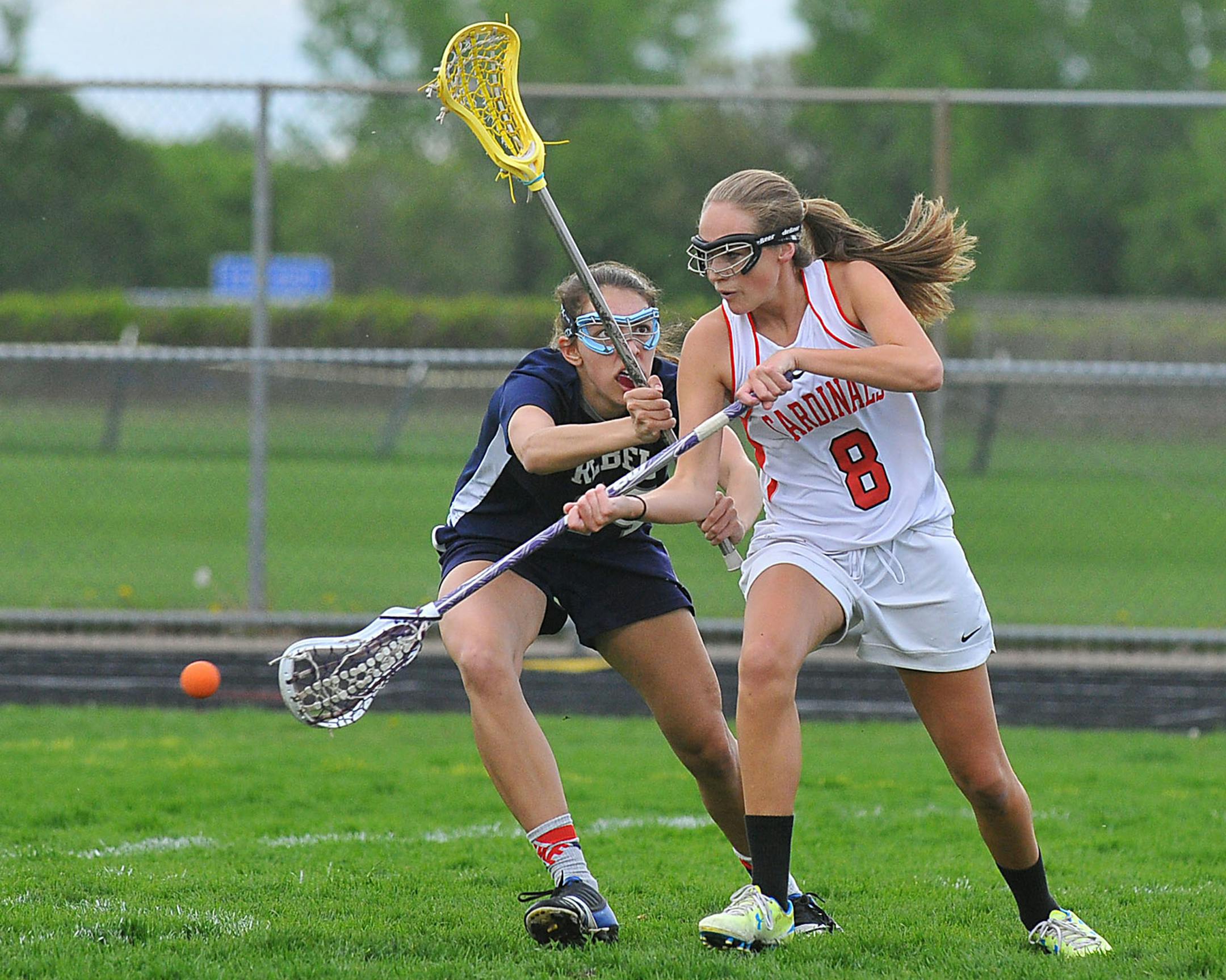 Coon Rapids' Bailey Ryan (8) against Champlin Park. Photo by Rick Orndorf
