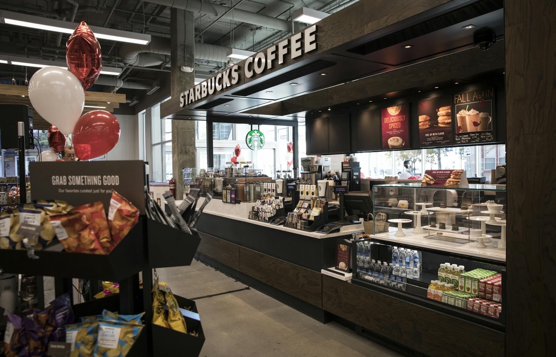 Target's store in Uptown is one of about a dozen new urban stores the retailer is opening this week. The Starbucks coffee shop in the store photographed on Tuesday, October 17, 2017, in Minneapolis, Minn.