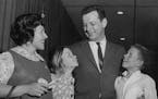 November 7, 1962: Donald Fraser celebrates with family after defeating Walter Judd to be elected to the House of Representatives from Minnesota's Fift