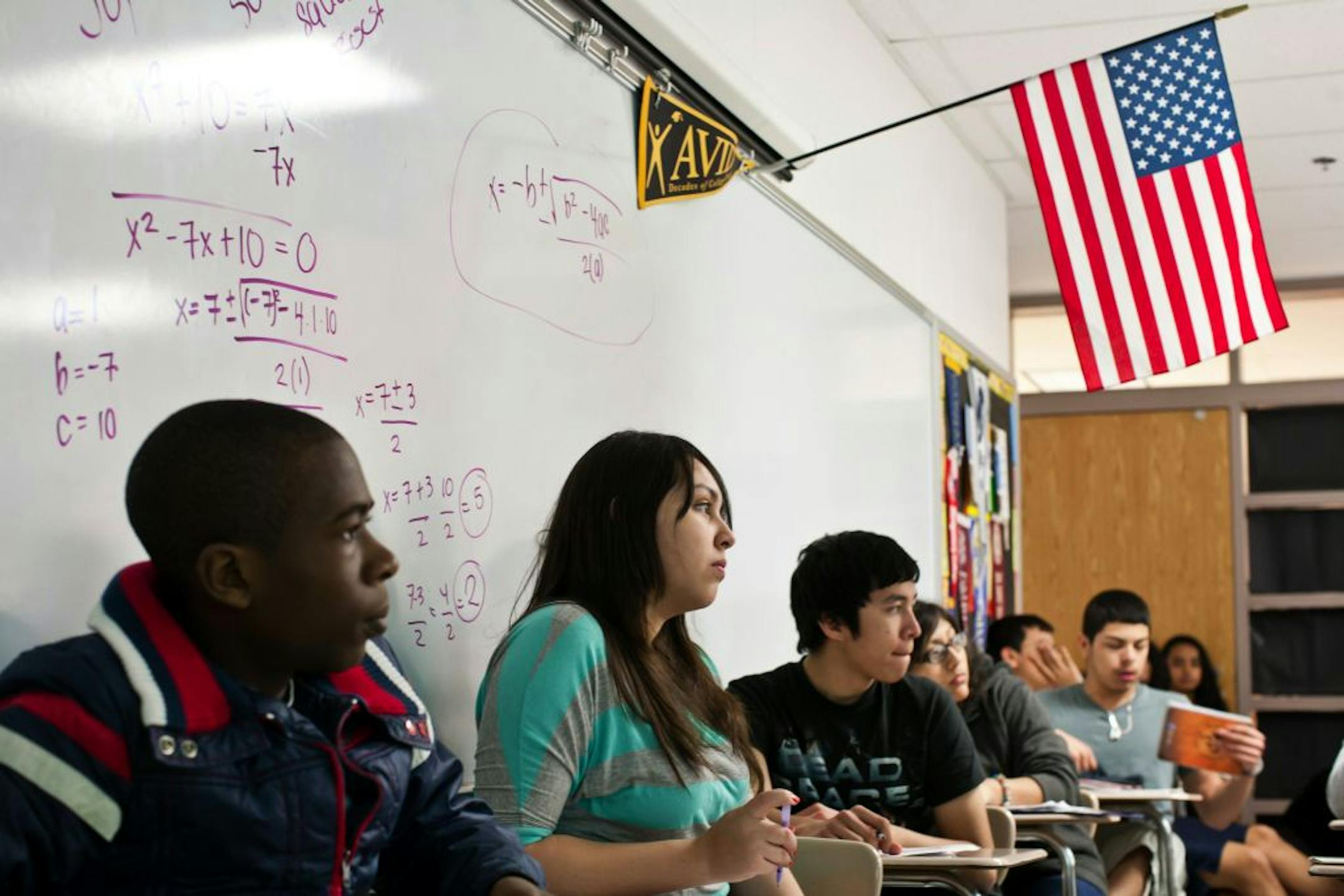 Students attend a class at Rockville High School on Friday, March 9, 2012 in Rockville, MD.