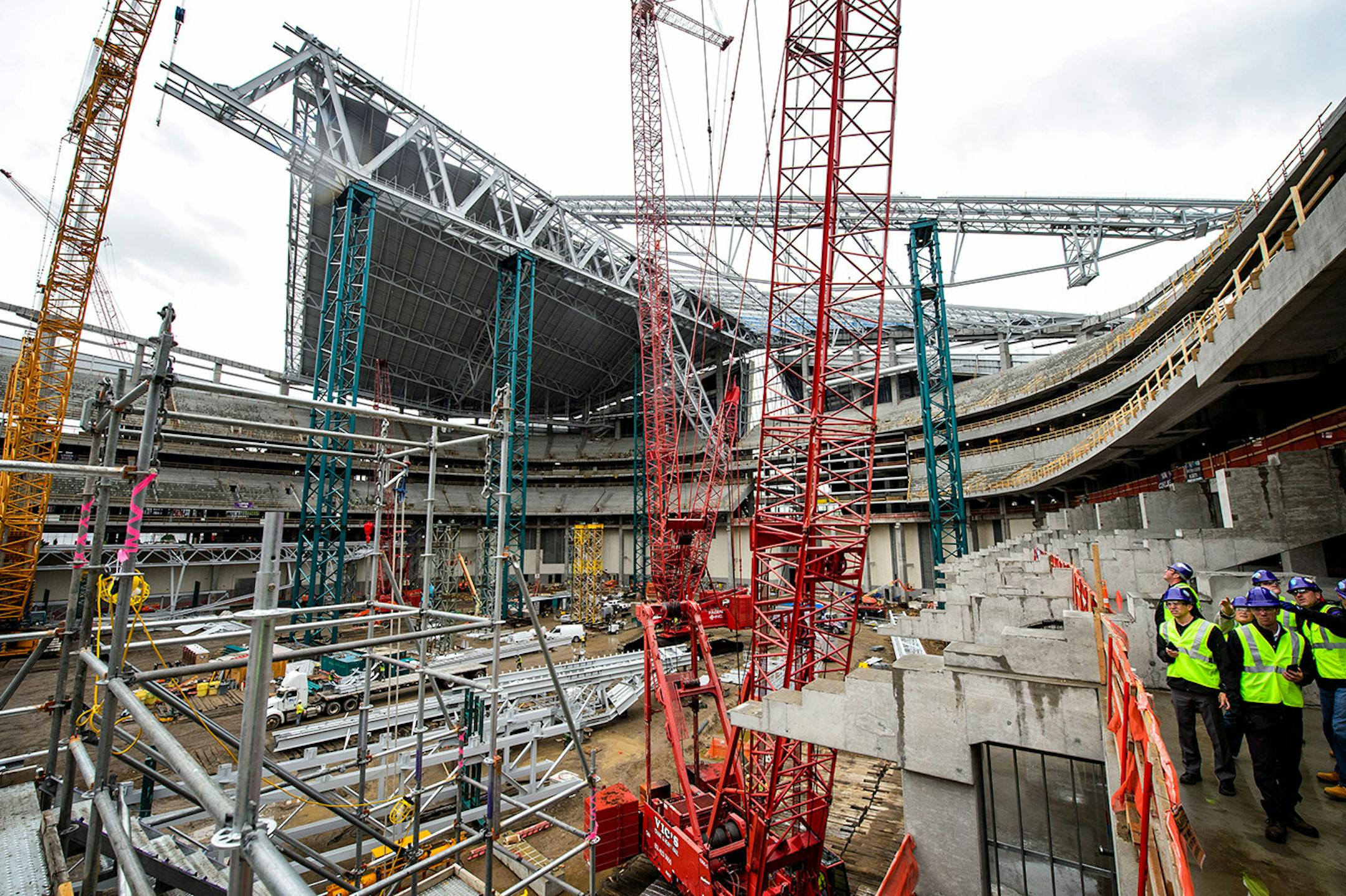The new Vikings stadium under construction.