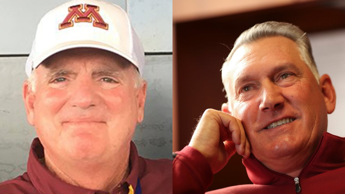 Rob Fornasiere (left), who is in his 33rd season on the Gophers baseball coaching staff, revealed Sunday he will retire at the end of the season. He and Gophers head coach John Anderson, right, are the longest-tenured coaching duo in NCAA Division I baseball.