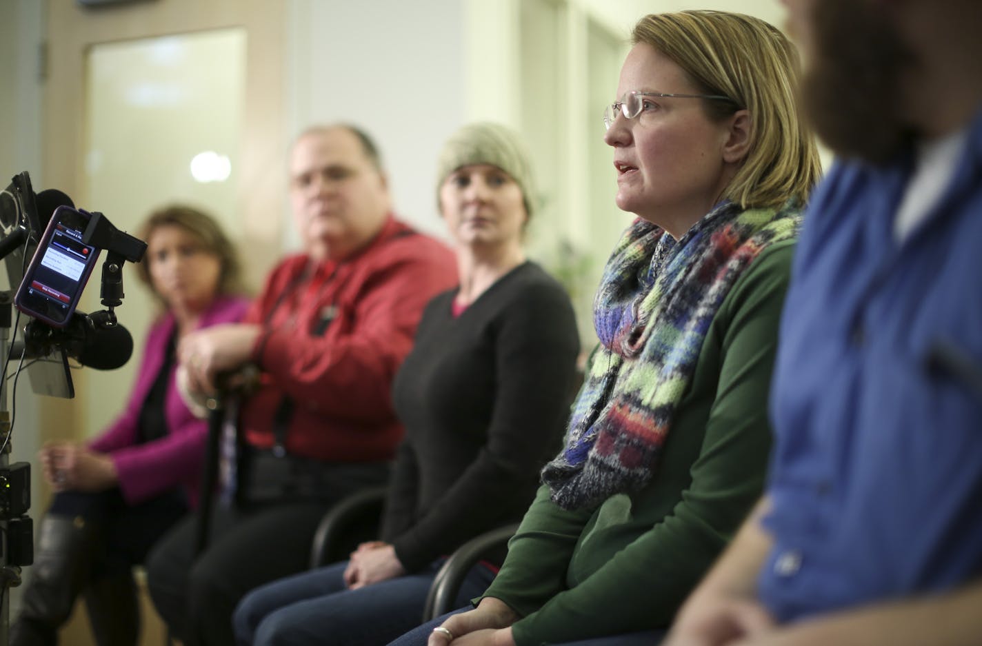 Sarah Wellington shared her medical marijuana experience during a news conference Monday afternoon at the Minnesota Medical Solutions Patient Center. ] JEFF WHEELER &#xef; jeff.wheeler@startribune.com Patients and clinicians reflected on the first six months of Minnesota's medical marijuana program. Patients shared their personal treatment stories and a clinicians will discussed patient care and the program itself at the Minnesota Medical Solutions Patient Center in Minneapolis Monday afternoon,