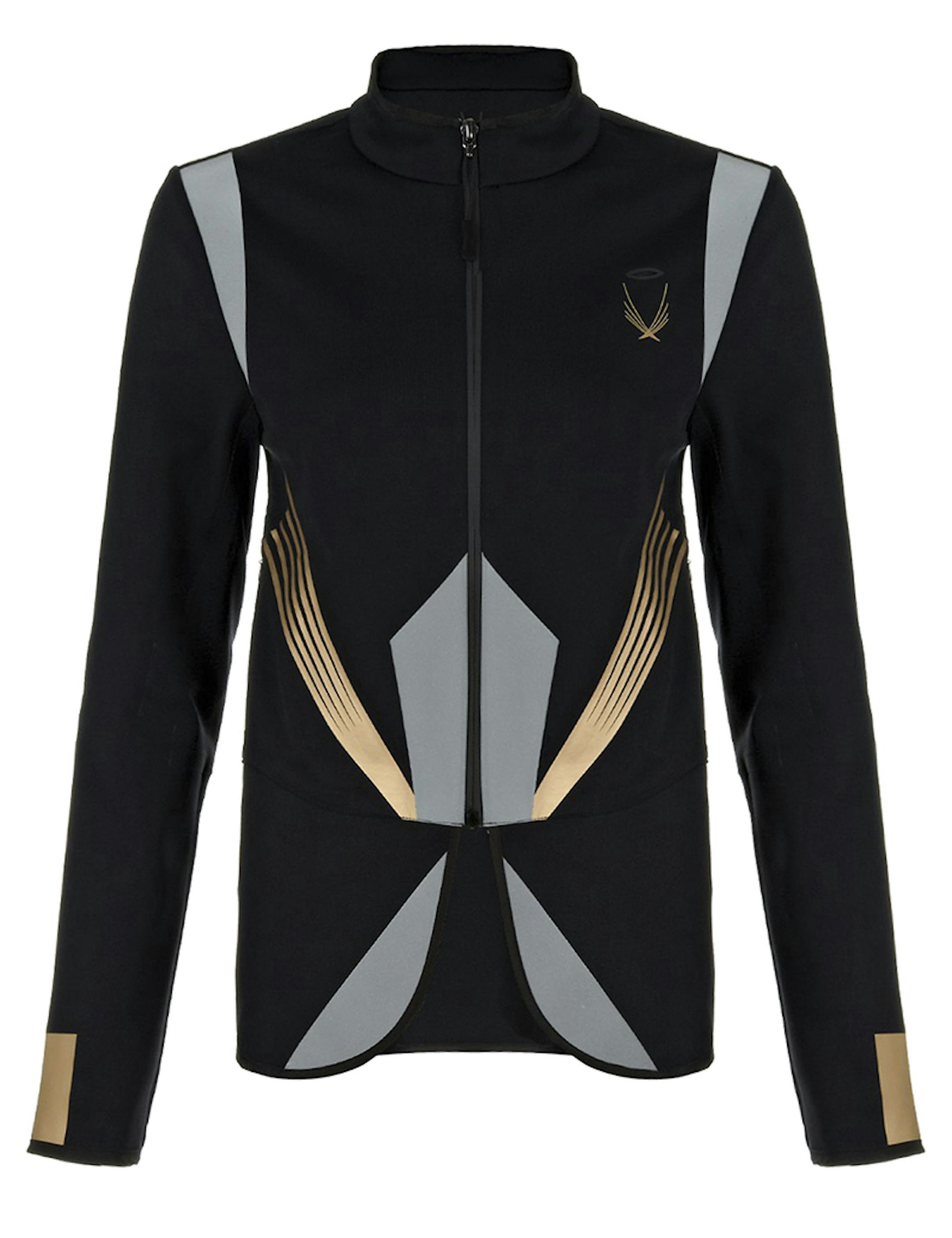 In an undated handout photo, a Lucas Hugh Black Prince Albert Jacket. Several high-end clothing makers have begun making workout clothes that are both high fashion and high performance. (Handout via The New York Times) -- NO SALES; FOR EDITORIAL USE ONLY WITH STORY SLUGGED FITNESS CHIC BY COURTNEY RUBIN. ALL OTHER USE PROHIBITED. ORG XMIT: XNYT104