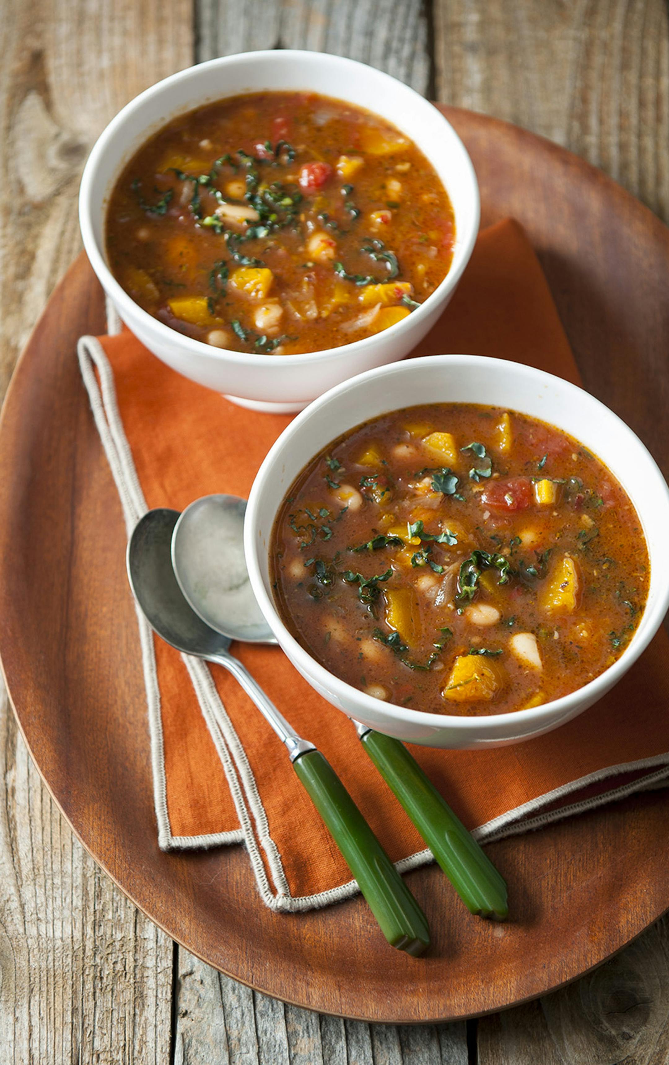 Mette Nielsen, Special to the Star Tribune Zesty Pumpkin, Tomato and White Bean Soup. For Beth Dooley recipe