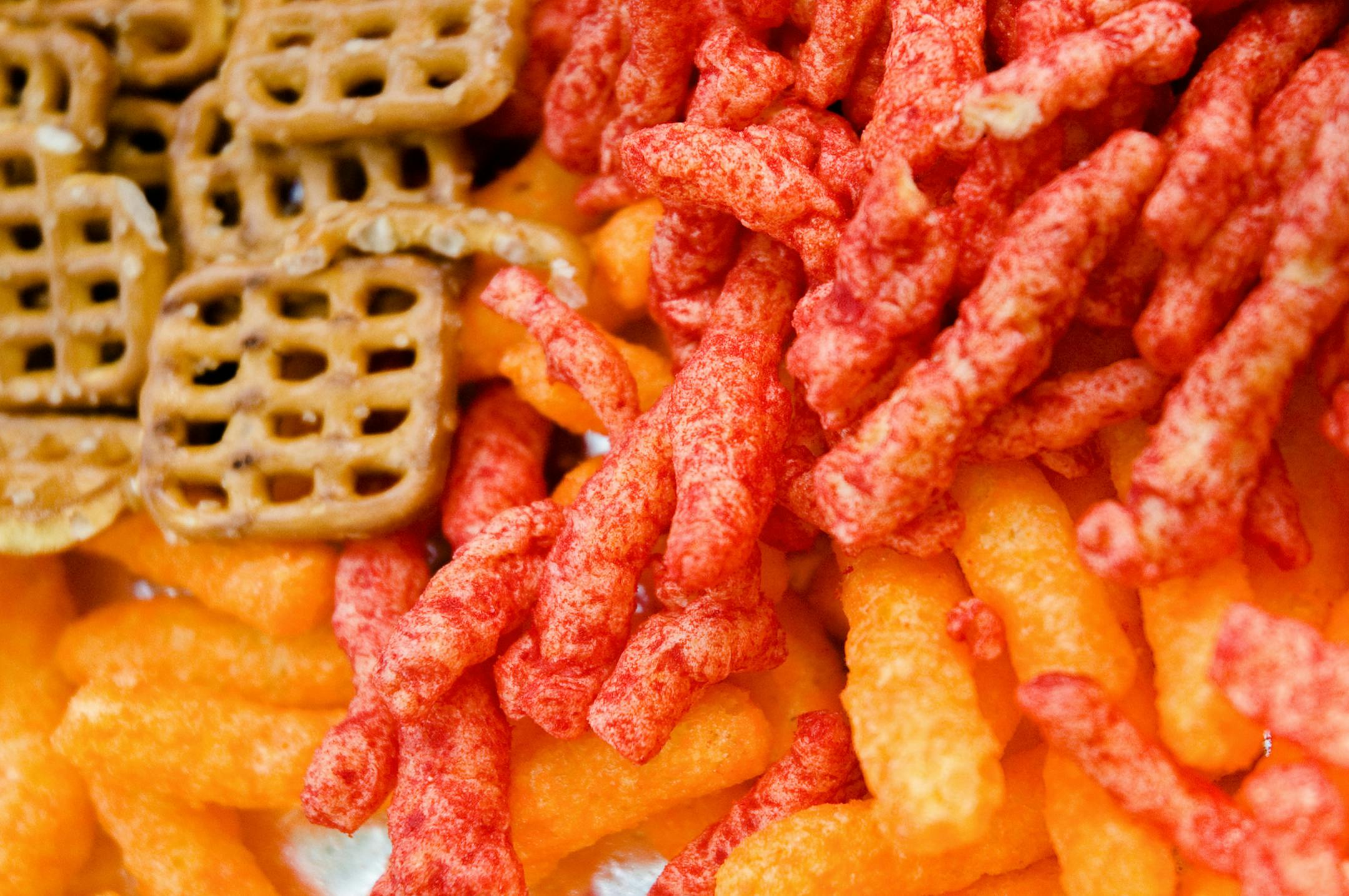 Flamin' Hot Cheetos are the spicy red version of the classic cheese-flavored snack.