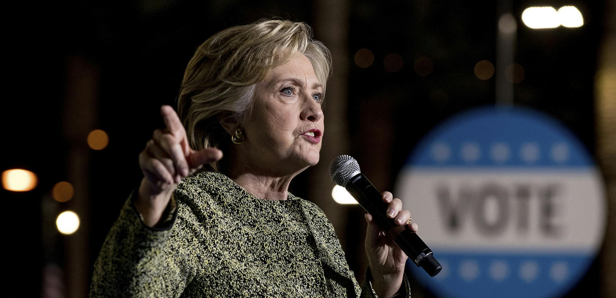 Democratic presidential candidate Hillary Clinton speaks at a rally at the Smith Center for the Performing Arts in Las Vegas, Wednesday, Oct. 12, 2016.