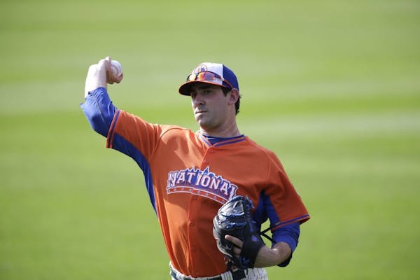Matt Harvey of the New York Mets, the starting pitcher for the National League, works out during batting practice for the MLB All-Star baseball game, 