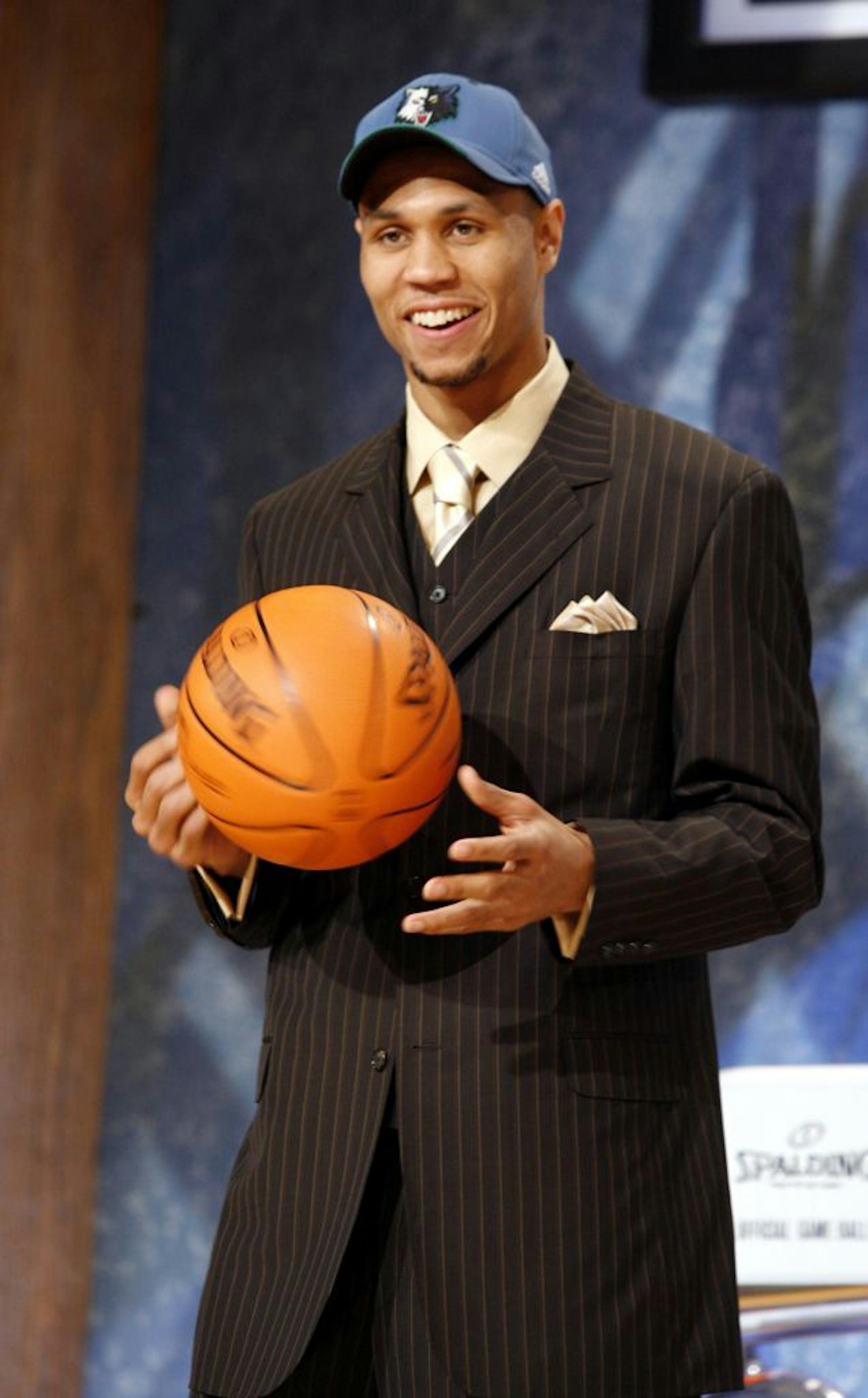 Brandon Roy, a guard from Washington, poses for a photo after he is chosen by the Minnesota Timberwolves as the sixth overall pick of the 2006 NBA Draft Wednesday, June 28, 2006 at Madison Square Garden in New York.