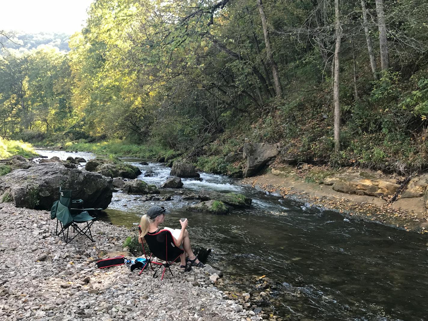 Patricia Aubrecht of Shorewood was experiencing Whitewater State Park for the first time.