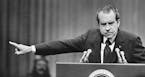 FILE &#xf3; President Richard Nixon speaks at a rally at the Nassau Coliseum in Uniondale, N.Y., Oct. 23, 1972. President Donald Trump&#xed;s firing o