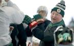 Minnesota Wild Head Coach Bruce Boudreau took to the ice for practice during an open outdoor Wild practice at the Backyard Outdoor Ice Rink at Braemar