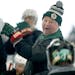 Minnesota Wild Head Coach Bruce Boudreau took to the ice for practice during an open outdoor Wild practice at the Backyard Outdoor Ice Rink at Braemar
