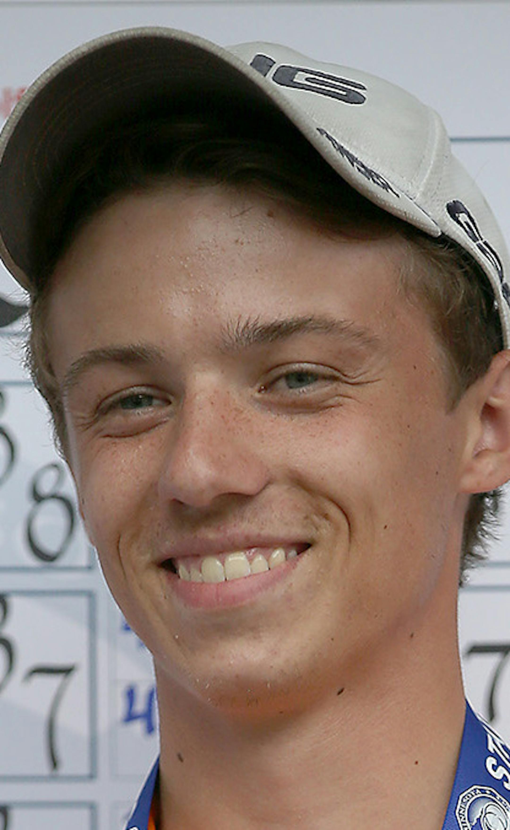 Moorhead's Dane Sethre-Hofstad won the Class 3A State golf tournament with a two-day combined score of 143 at the Bunker Hills Golf Course, Wednesday, June 10, 2015 in Coon Rapids, MN. ] (ELIZABETH FLORES/STAR TRIBUNE) ELIZABETH FLORES • eflores@startribune.com