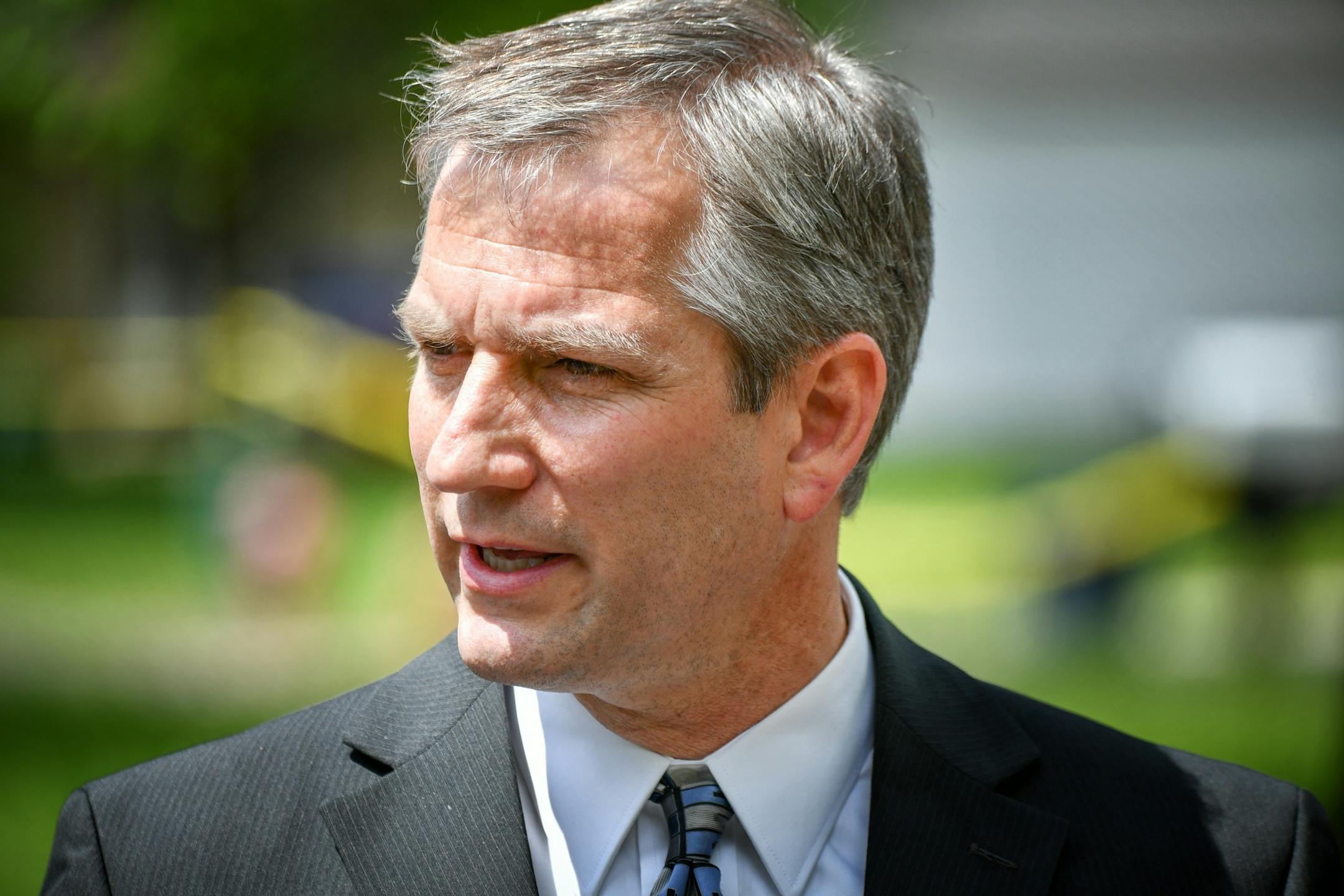Eden Prairie Police Lieutenant Bill Wyffels breifed the media on the crime scene in Eden Prairie where two adults were found dead Thursday morning.