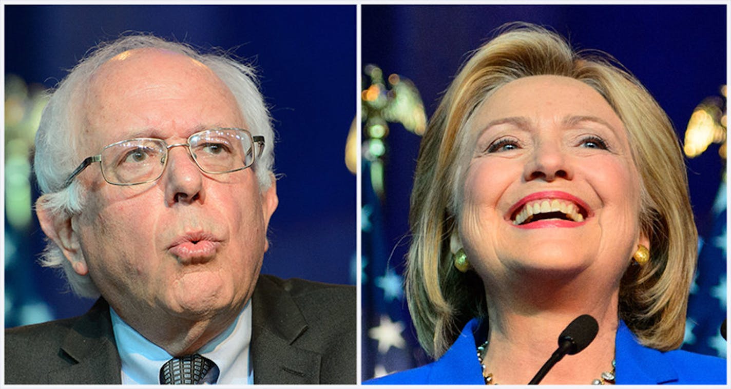 Sen. Bernie Sanders and former Secretary of State Hillary Clinton, shown at a Democratic National Committee meeting in Minneapolis in the summer.