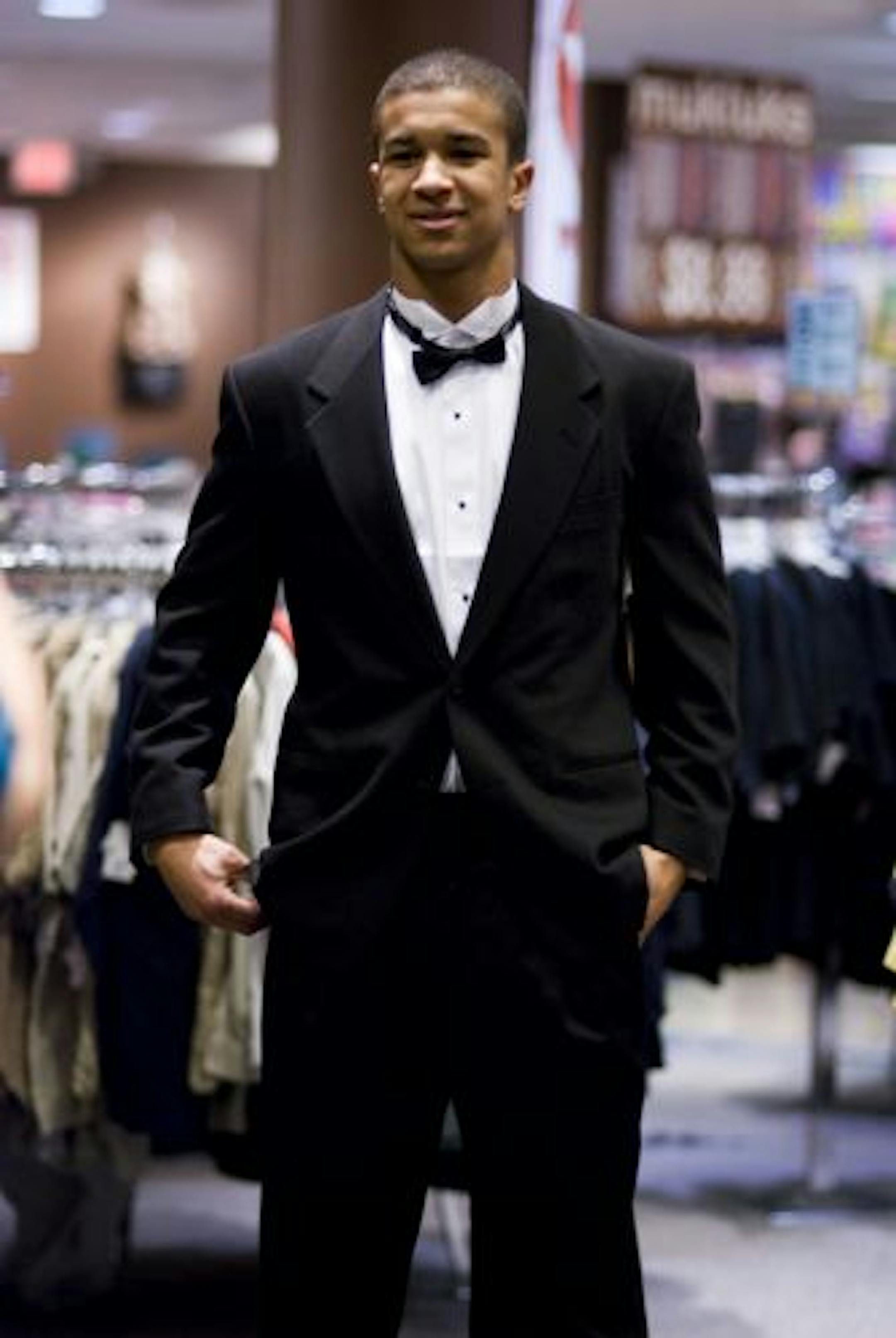 Ragstock: If you want a more budget-friendly or vintage look, this is a great option (get this entire outfit for $32). Tevin Pittman put together this bowtie and suit. "It reminded me of James Bond a little bit," he said, though he also found it to be "a little generic."