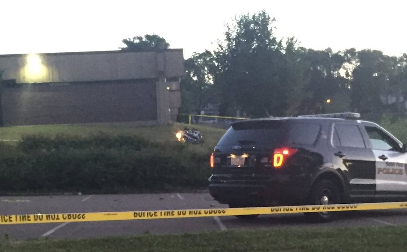 This motorcycle crashed and its driver died Monday morning after being pursued by police in St. Paul.