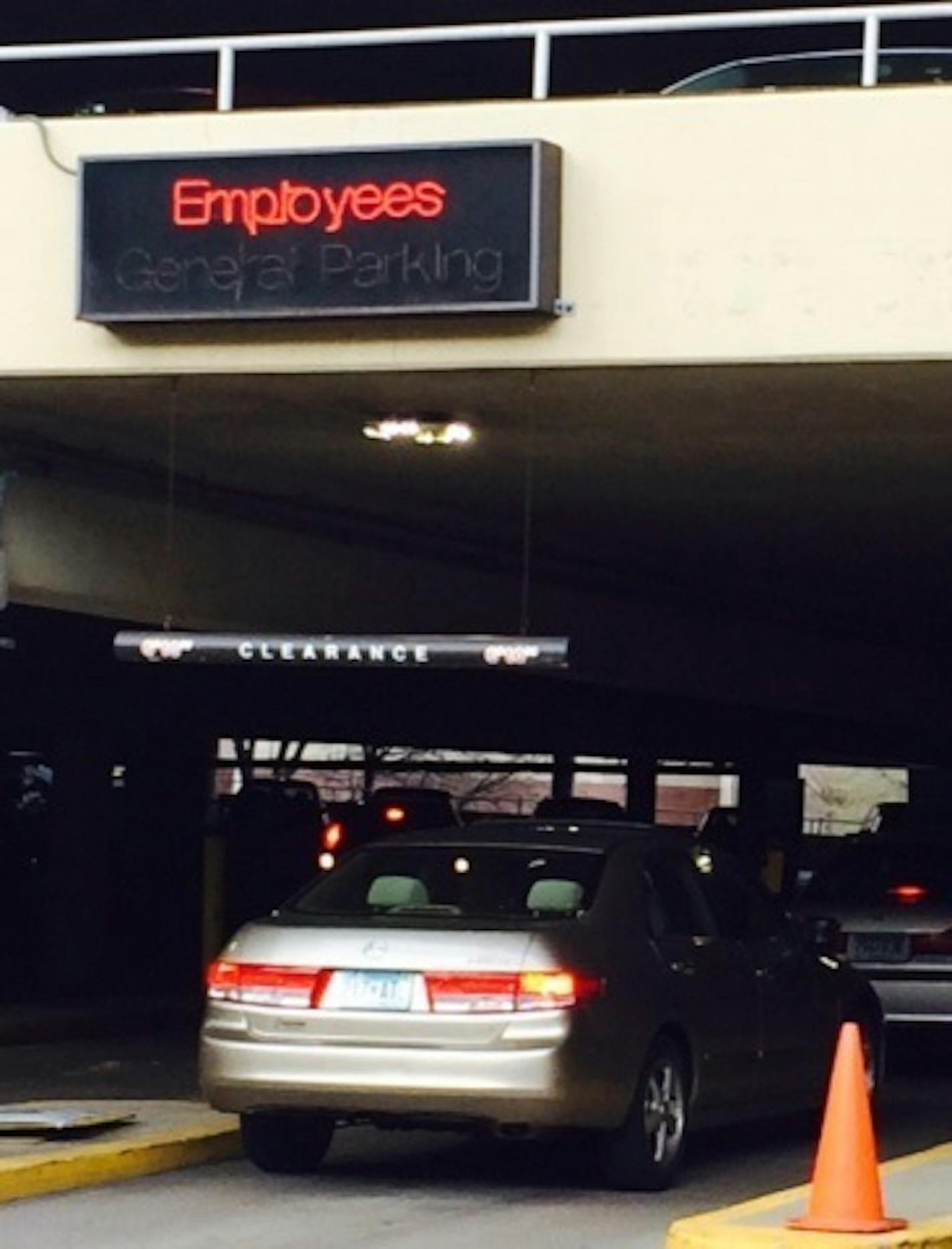 Employee parking at Allina-owned Abbott Northwestern Hospital